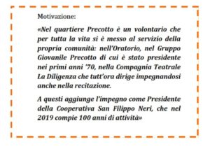 Motivazione - Vittorio Magni, Premio Virtù Civica 2019