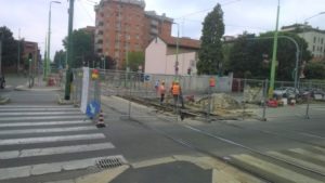 Lavori di ristrutturazione dei binari del tram 7